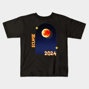 Total Eclipse Over Little Rock, Arkansas - 2024 Kids T-Shirt